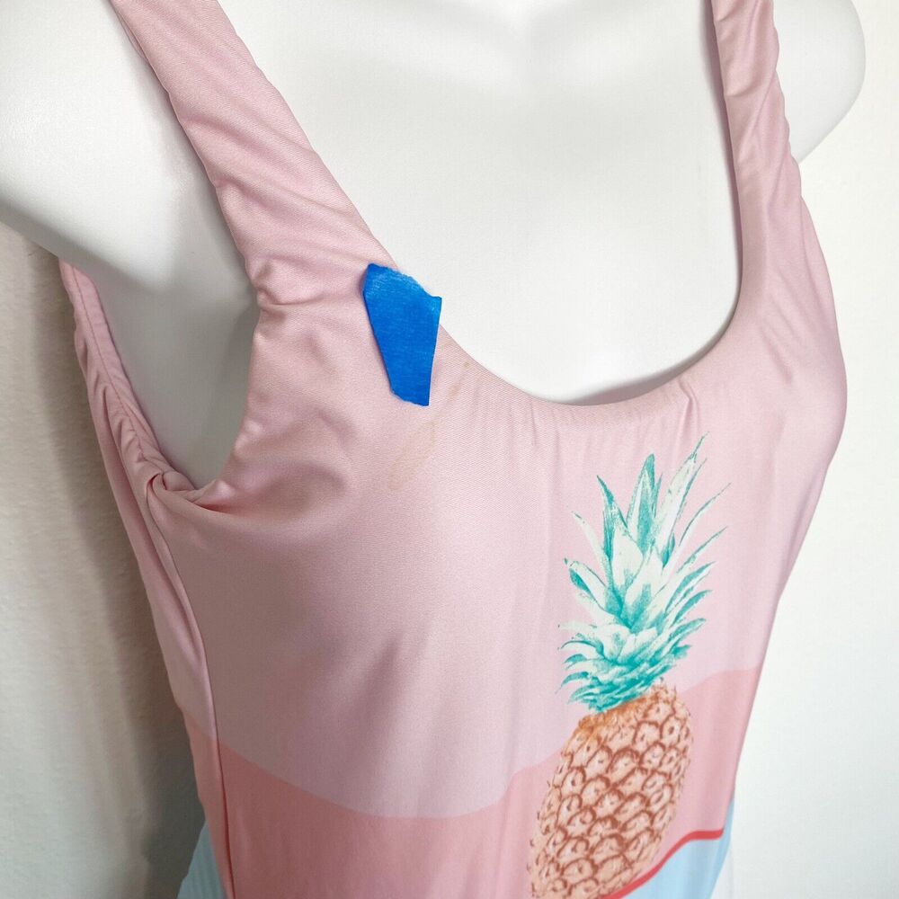 Bikini Lab Swim Womens Size Small Pineapple One Piece Swim Suit Soft Padding NEW - Picture 15 of 16